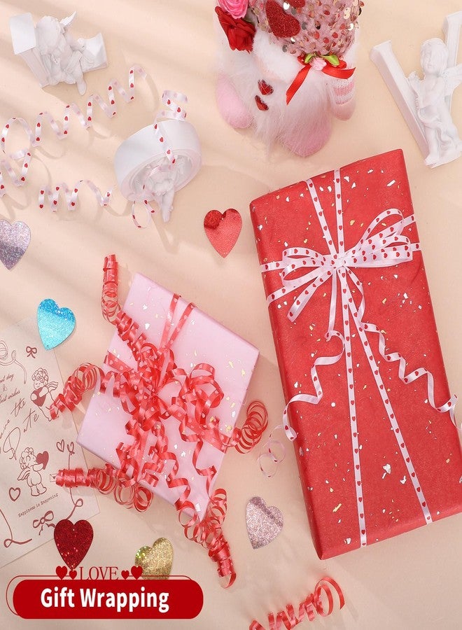 woric 600 Yards Valentine Ribbon 1/5 Inch Heart Curling Ribbon 2 Rolls 300 Yard Per Roll White Red Balloon String Ribbons for Gift Wrapping Birthday Party Valentine's Day Decorations - Image 4